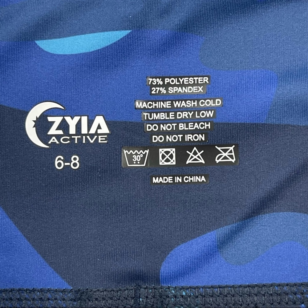 ✅ ZYIA Navy Camo Mesh Light N Tight High Rise Leggings Size 6-8 - Picture 6 of 9